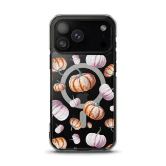 Cute Autumn Pumpkins MagSafe iPhone Case – Fall Watercolor Art iPhone Case, Fits iPhone 17, 16, 15, 14 Models