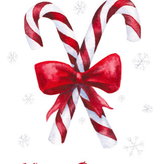 Candy Canes with Red Bow
