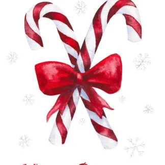 Candy Canes with Red Bow