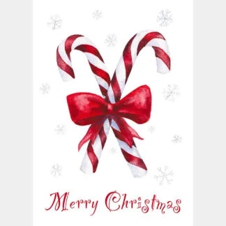 Candy Canes with Red Bow
