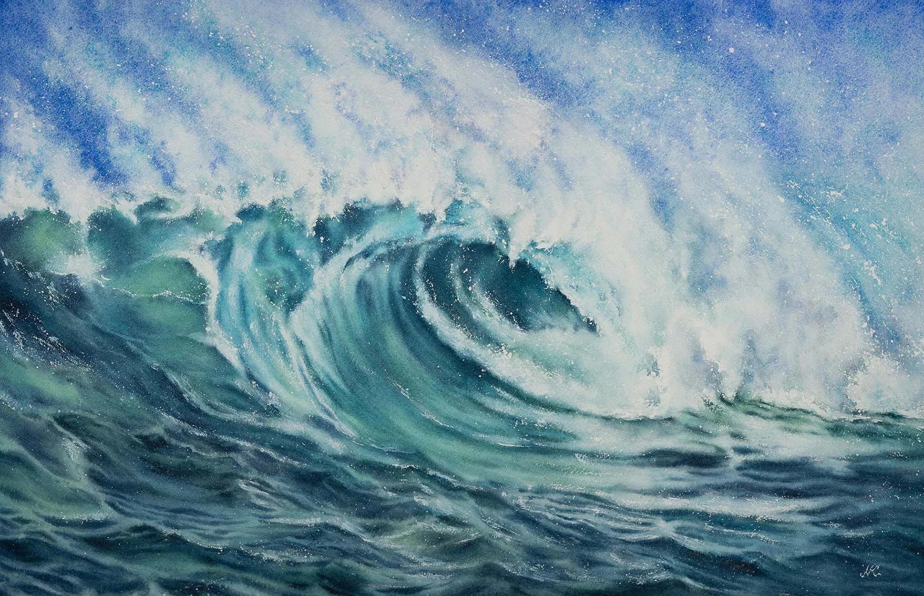 Whirlpool of serenity - 2024 - watercolor on paper - 38x56 cm Whirlpool of serenity watercolor on paper - 38x56 cm