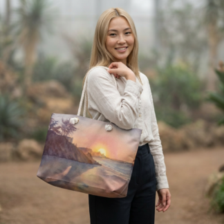Sunset Coastal Landscape Weekender Bag | Beach Sunset Travel Tote