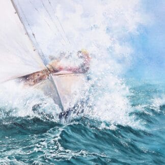 Inside the Splash – Original Watercolor Sailing Painting | Dynamic Ocean Seascape