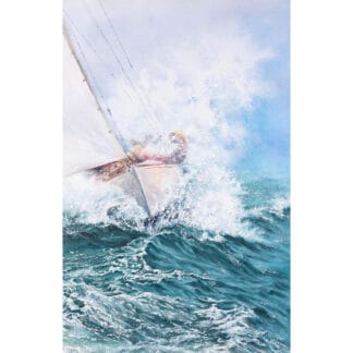 Inside the Splash – Original Watercolor Sailing Painting | Dynamic Ocean Seascape