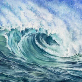Whirlpool of Serenity – Original Watercolor Ocean Wave Painting | Blue Seascape Art