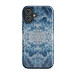Deep blue ocean foam watercolor iPhone 16 Plus case with MagSafe, glossy finish