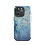 Blue Ocean watercolor iPhone 16 Pro case with MagSafe glossy