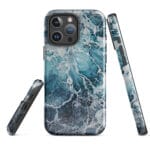 Blue Ocean MagSafe iPhone case showing front, back and side views