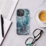 Blue Ocean watercolor iPhone case with MagSafe