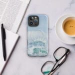 Turquoise blue ocean wave art iPhone case inspired by the sea
