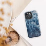 Deep blue ocean wave iPhone case with white sea foam
