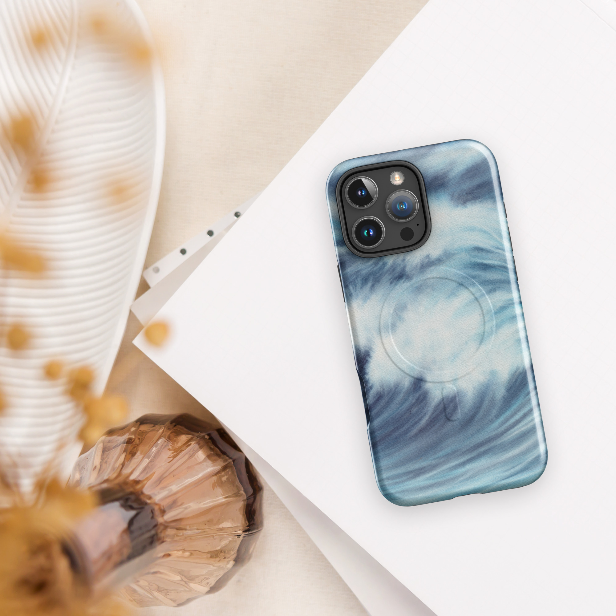 Blue sea wave iPhone case inspired by the ocean