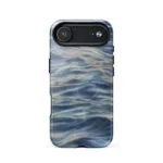Blue grey ocean watercolor iPhone 17 Air case with MagSafe, glossy finish