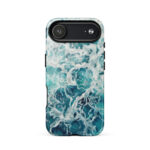 Blue green ocean watercolor iPhone 17 Air case with MagSafe, glossy finish