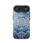 Deep blue ocean foam watercolor iPhone 17 Air case with MagSafe, glossy finish