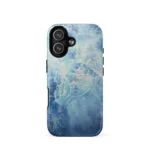Blue Ocean watercolor iPhone 17 case with MagSafe glossy