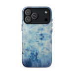 Light blue ocean watercolor iPhone 18 Pro Max case with MagSafe, glossy finish
