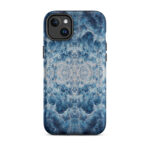 Deep blue ocean foam watercolor iPhone 14 Plus case with MagSafe, matte finish