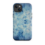 Light blue ocean watercolor iPhone 14 Plus case with MagSafe, matte finish