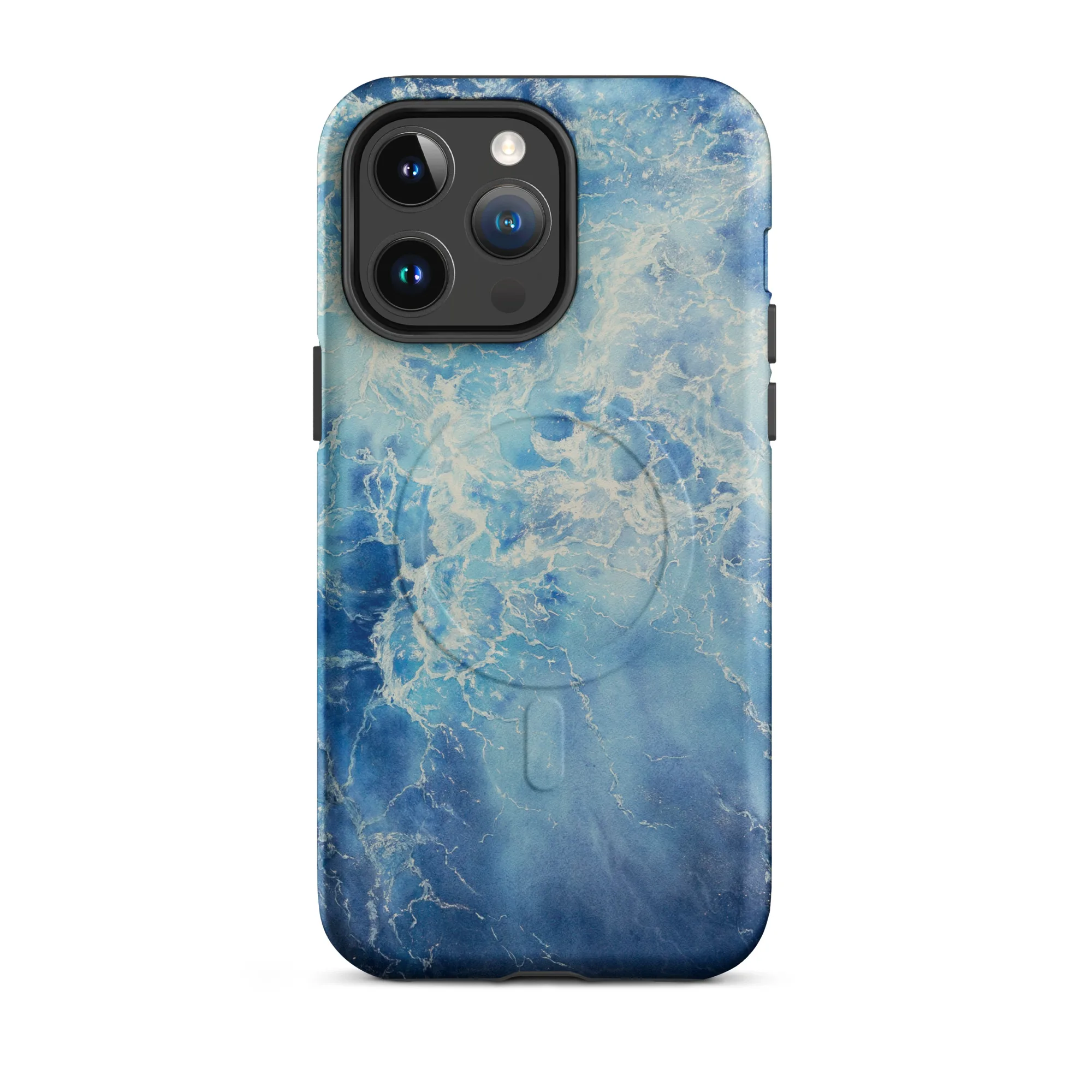 Blue Ocean watercolor iPhone 14 Pro Max case with MagSafe matte