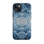 Deep blue ocean foam watercolor iPhone 15 Plus case with MagSafe, matte finish
