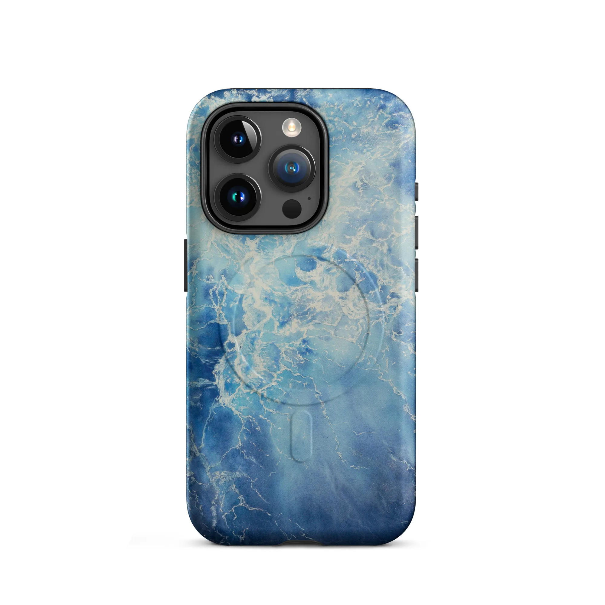 Blue Ocean watercolor iPhone 15 Pro case with MagSafe matte