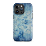 Light blue ocean watercolor iPhone 15 Pro Max case with MagSafe, matte finish