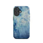 Blue Ocean watercolor iPhone 16 case with MagSafe matte