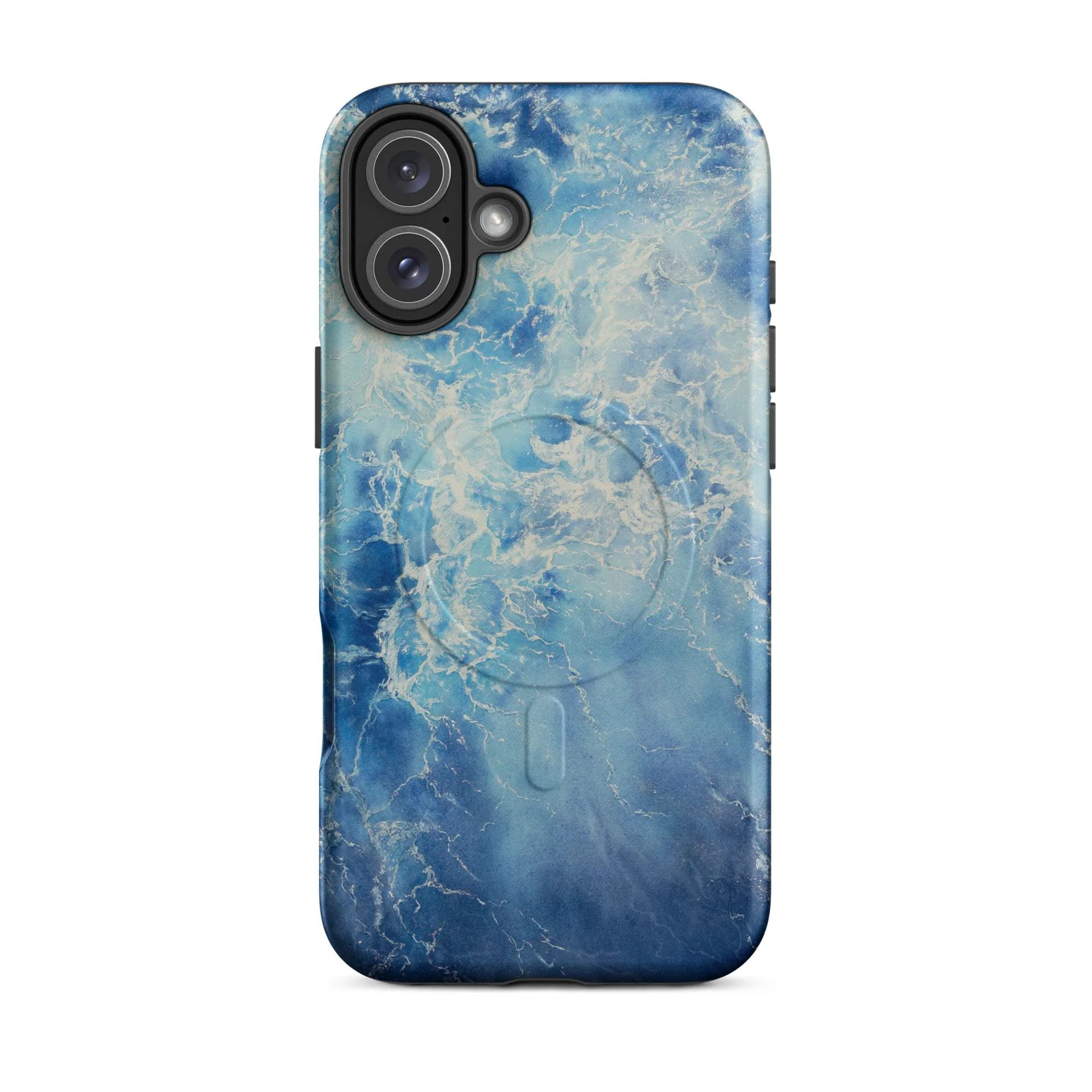 Blue Ocean watercolor iPhone 16 Plus case with MagSafe matte