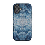 Deep blue ocean foam watercolor iPhone 16 Plus case with MagSafe, matte finish