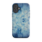 Light blue ocean watercolor iPhone 16 Plus case with MagSafe, matte finish