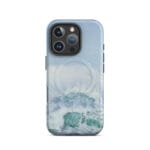 Turquoise blue wave ocean watercolor iPhone 16 Pro case with MagSafe, matte finish