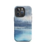 Stormy blue grey ocean watercolor iPhone 16 Pro case with MagSafe, matte finish
