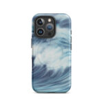 Blue ocean wave watercolor iPhone 16 Pro case with MagSafe, matte finish