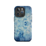Light blue ocean watercolor iPhone 16 Pro case with MagSafe, matte finish