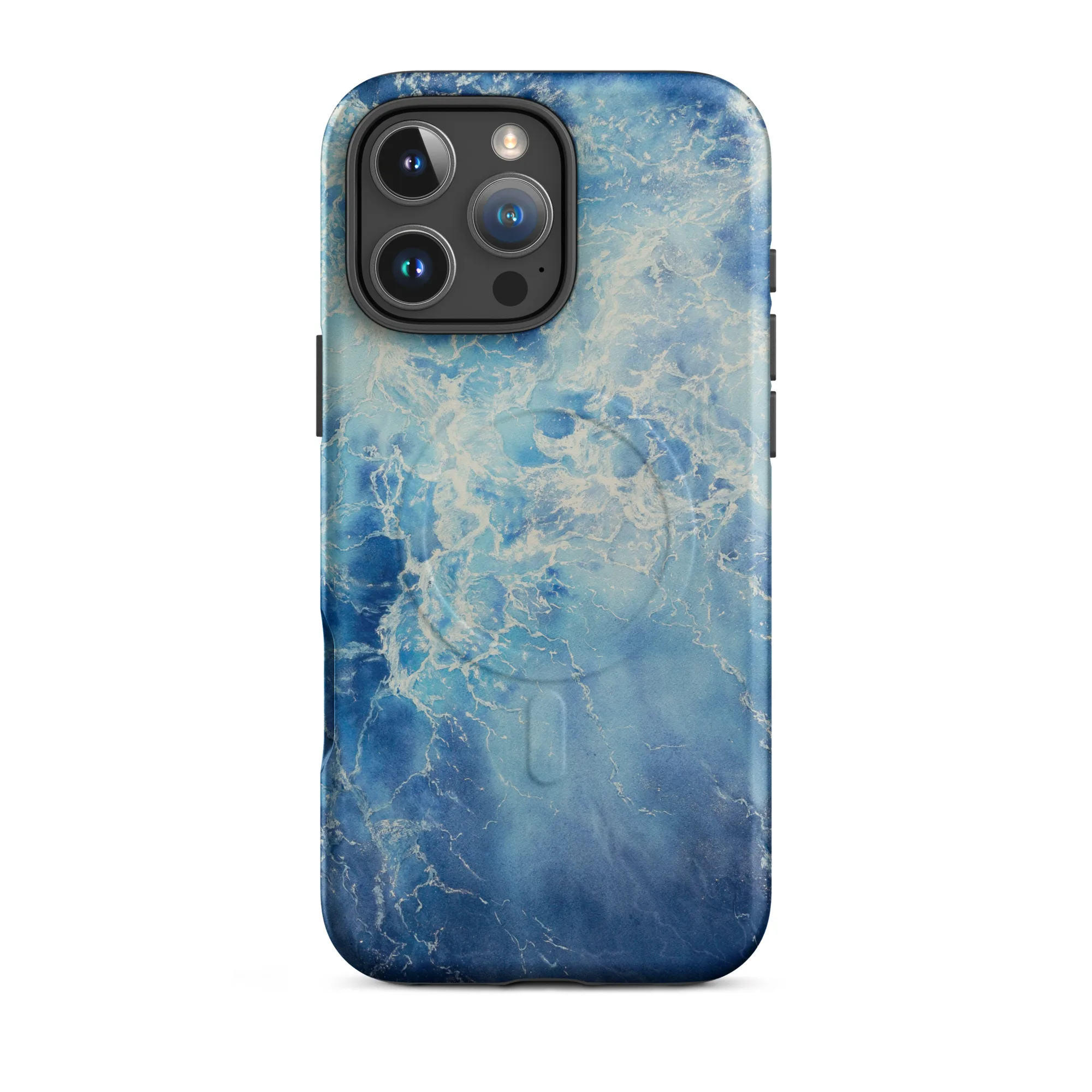 Blue Ocean watercolor iPhone 16 Pro Max case with MagSafe matte