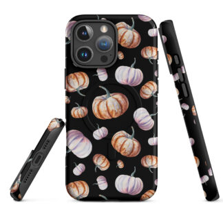 Black Pumpkin Halloween Watercolor iPhone Case with MagSafe – iPhone 18, 17, 16, 15, 14