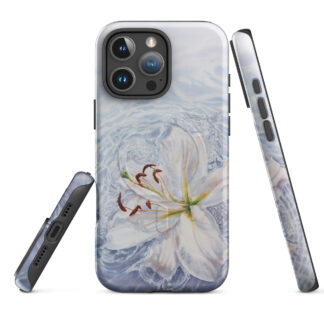 White Lily Watercolor iPhone Case with MagSafe – iPhone 18, 17, 16, 15, 14