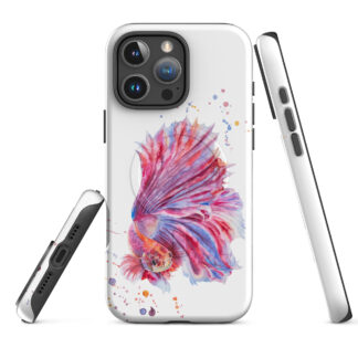 Cute Betta Fish Watercolor iPhone Case with MagSafe – iPhone 18, 17, 16, 15, 14