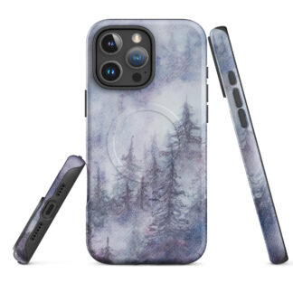 Snowy Pine Forest iPhone Case with MagSafe – Winter Landscape Design for iPhone 18, 17, 16, 15, 14