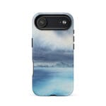 Stormy blue grey ocean watercolor iPhone 17 Air case with MagSafe, matte finish