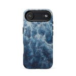 Deep blue ocean watercolor iPhone 17 Air case with MagSafe, matte finish