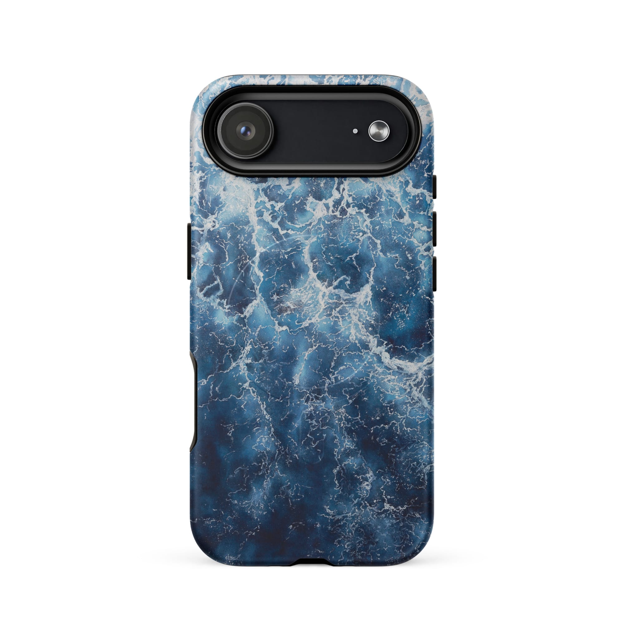 Deep blue ocean watercolor iPhone 17 Air case with MagSafe, matte finish