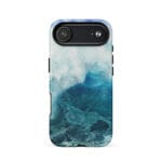 Blue ocean wave watercolor iPhone 17 Air case with MagSafe, matte finish