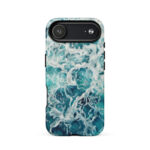 Blue green ocean watercolor iPhone 17 Air case with MagSafe, matte finish