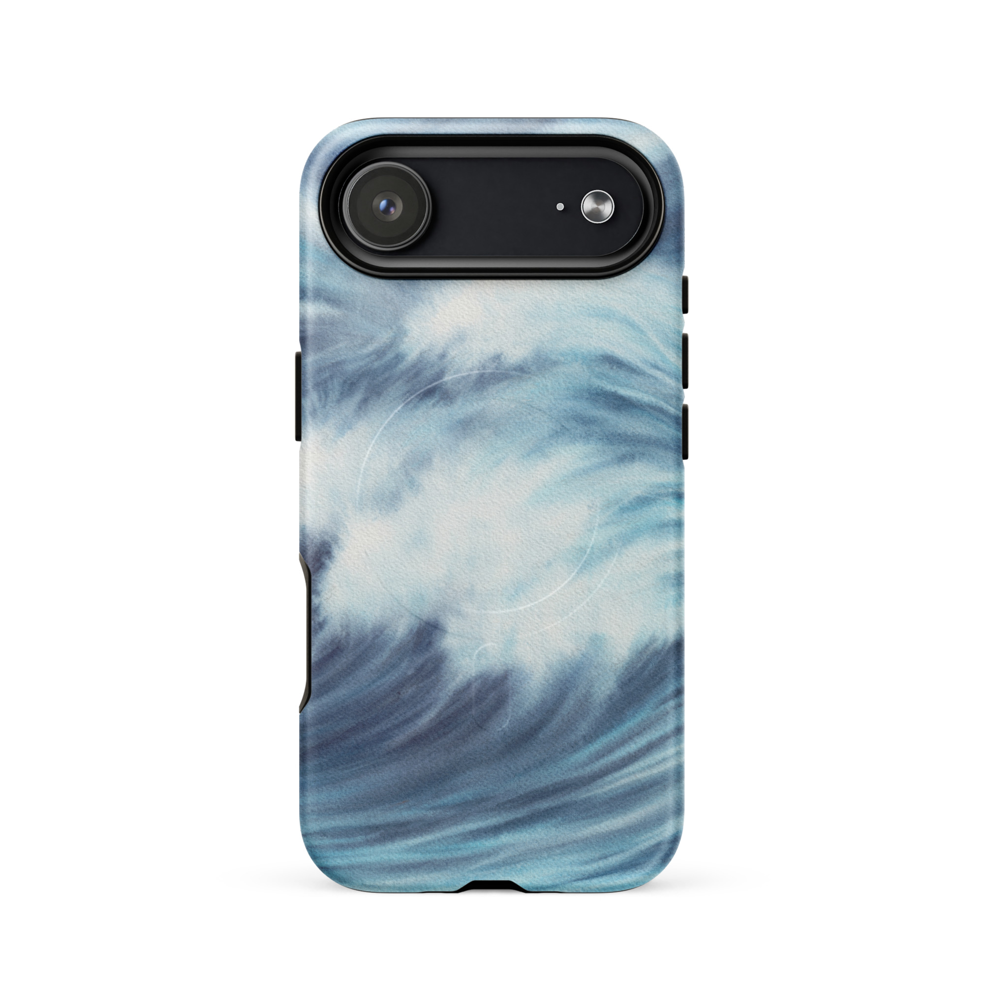 Blue ocean wave watercolor iPhone 17 Air case with MagSafe, matte finish