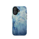 Blue Ocean watercolor iPhone 17 case with MagSafe matte