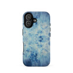 Light blue ocean watercolor iPhone 17 case with MagSafe, matte finish