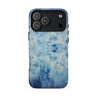 Light blue ocean watercolor iPhone 18 Pro Max case with MagSafe, matte finish