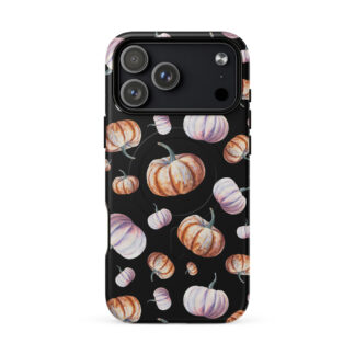 Black Pumpkin Halloween Watercolor iPhone Case with MagSafe – iPhone 18, 17, 16, 15, 14